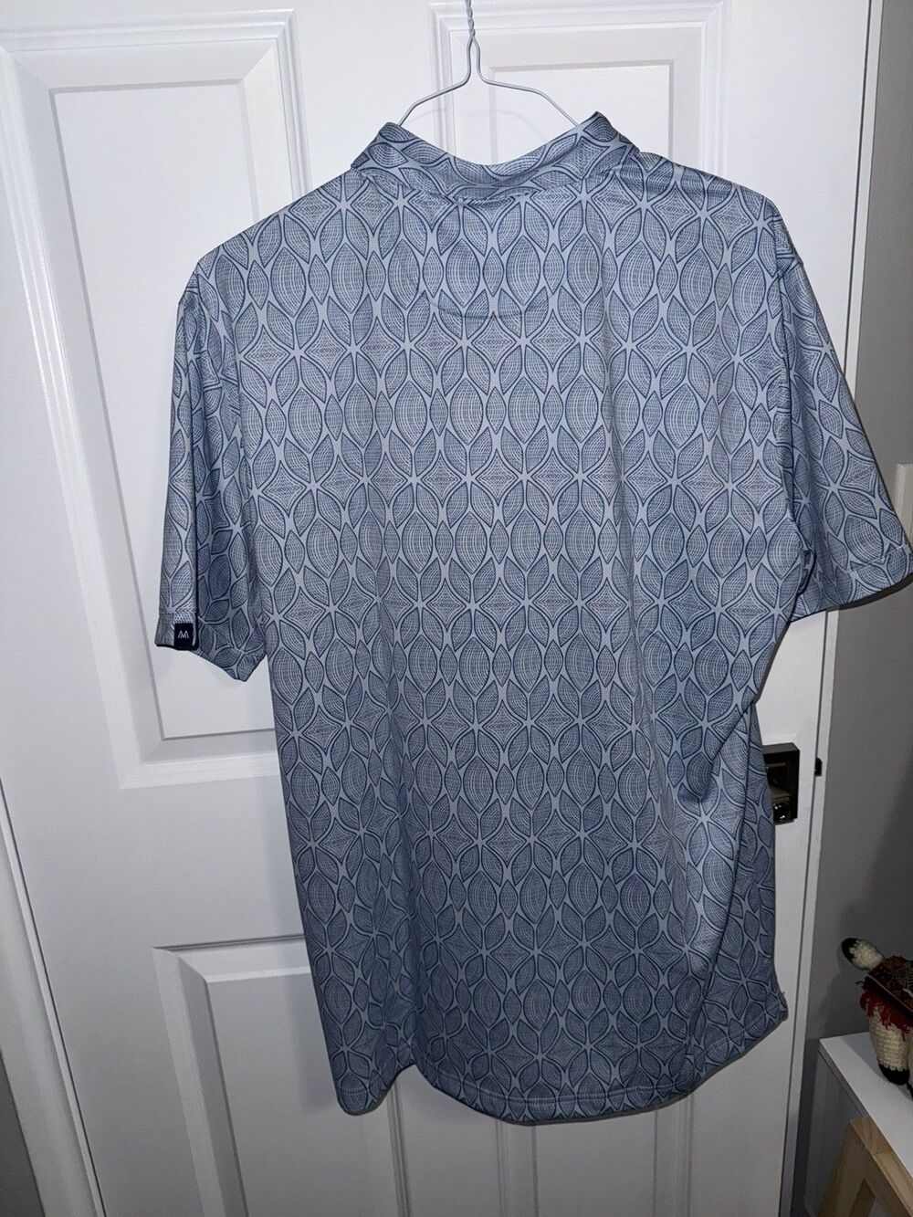 NEW Mizzen+Main Halyard Polo SS Shirt Mens XL Sky Woodblock Trim Fit MSRP $98 - Picture 2 of 5